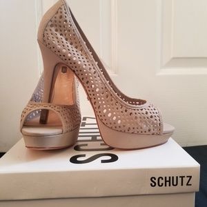 Schultz Peep Toe Heels